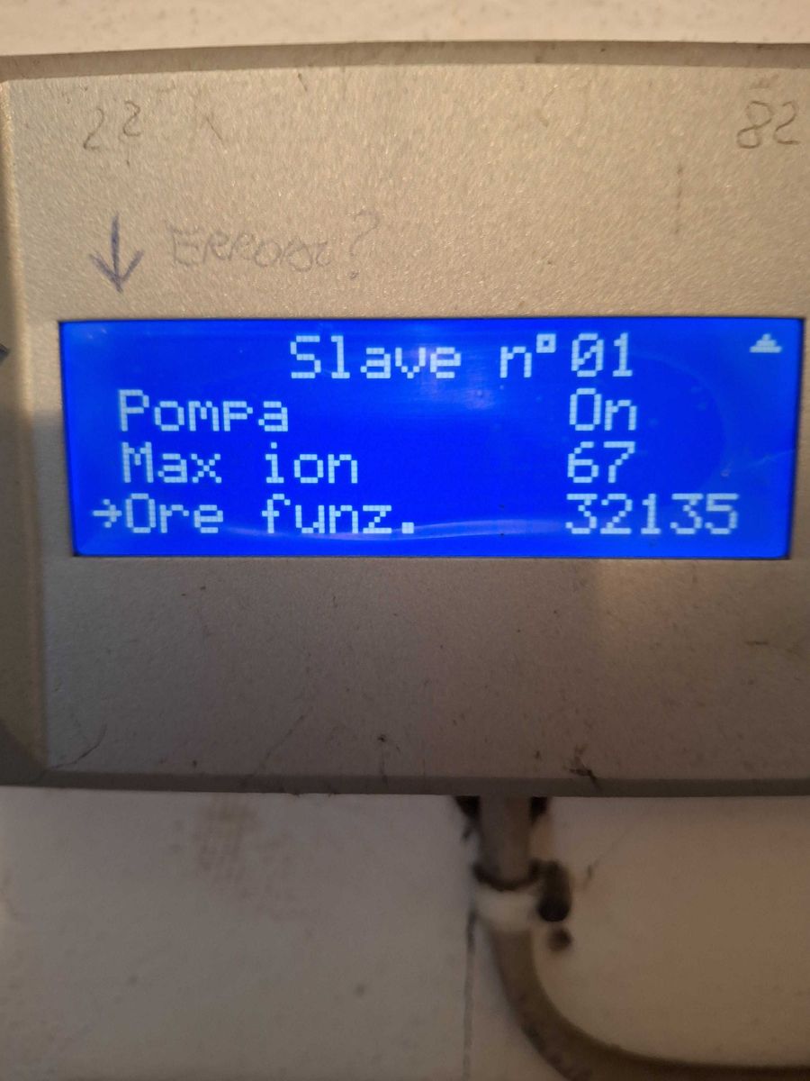 Display della regolazione di un modulo a condensazione con il contatore delle ore di funzionamento: 32135