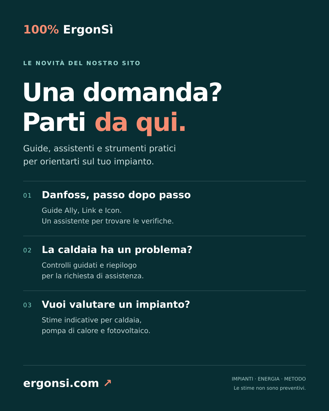 Le novità del sito ErgonSì: guide Danfoss, assistenti online e stime indicative